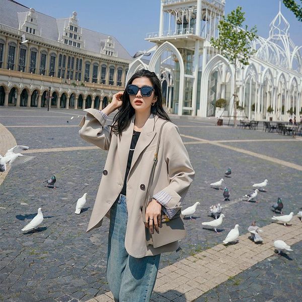 women's suits & blazers net red small suit coat korean version loose british style leisure fried street spring and autumn 2021, White;black
women's suits & blazers net red small suit coat korean version loose british style leisure fried street spring and autumn 2021, White;black