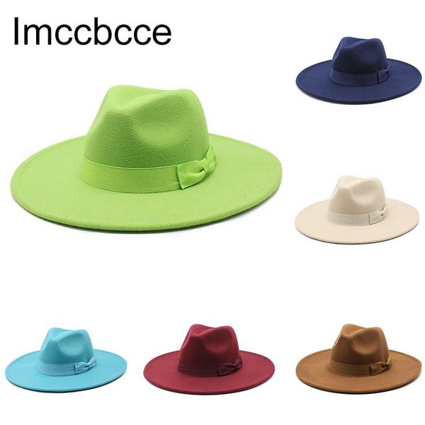 wide brim hats 2021 winter autumn fedora hat imitation woolen women men ladies jazz cap with bow retro england party wedding, Blue;gray
wide brim hats 2021 winter autumn fedora hat imitation woolen women men ladies jazz cap with bow retro england party wedding, Blue;gray