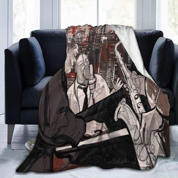 Throw Blanket for Kids Teens Adults Jazz Men Playing Saxophone and Sing On The City Buildings Backdrop Western Classical Music
Throw Blanket for Kids Teens Adults Jazz Men Playing Saxophone and Sing On The City Buildings Backdrop Western Classical Music