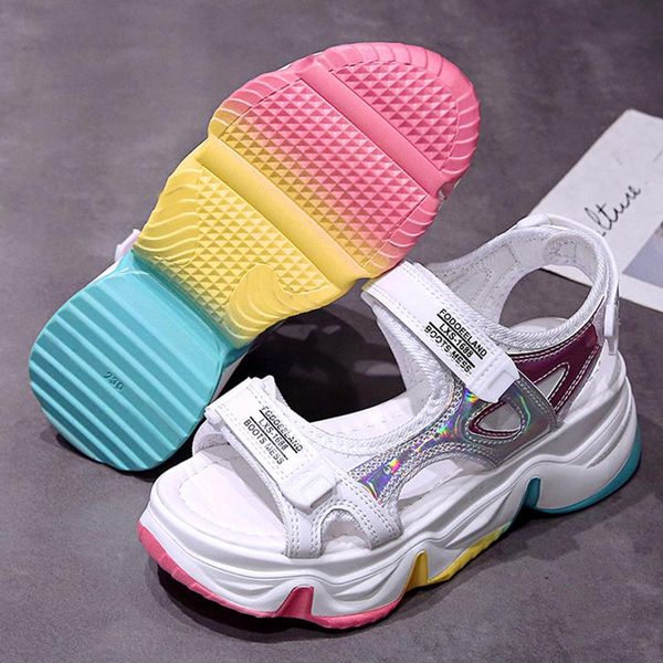 women platform sandals personality rainbow bottom open-toed ladies convenient leisure, Black
women platform sandals personality rainbow bottom open-toed ladies convenient leisure, Black