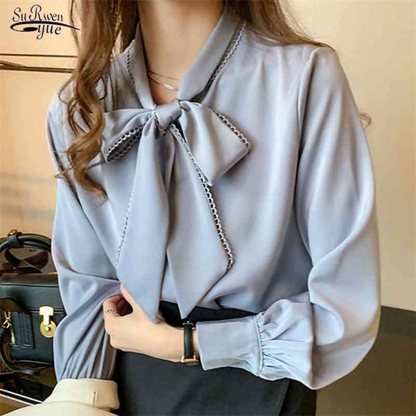 spring fashion korean satin chiffon blouse women loose long sleeve shirt white blue office lady clothes with bow 10691 210521
spring fashion korean satin chiffon blouse women loose long sleeve shirt white blue office lady clothes with bow 10691 210521