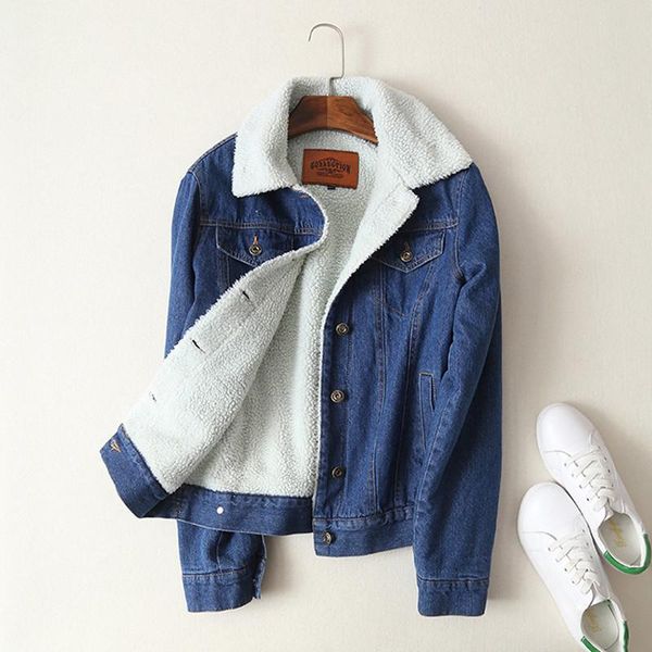 women's jackets spring autumn winter 2021 women lambswool jean coat with 4 pockets long sleeves warm jeans outwear wide denim jacket, Black;brown
women's jackets spring autumn winter 2021 women lambswool jean coat with 4 pockets long sleeves warm jeans outwear wide denim jacket, Black;brown