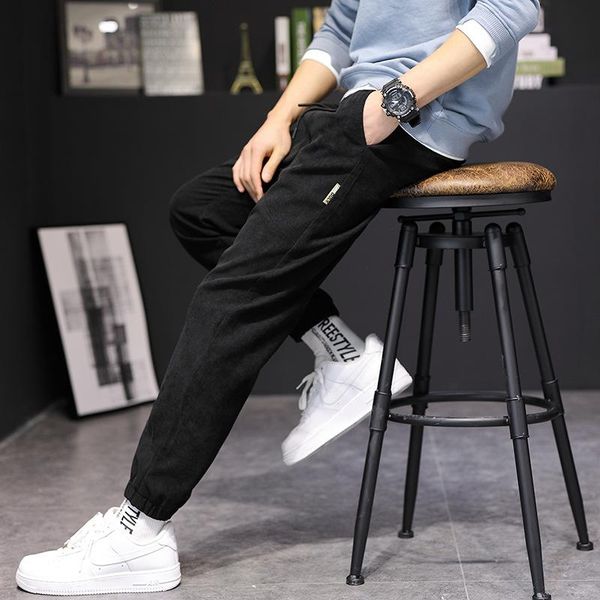 men's pants 2021 spring and autumn sports casual straight tube loose size medium waist lace up solid color fashion, Black
men's pants 2021 spring and autumn sports casual straight tube loose size medium waist lace up solid color fashion, Black