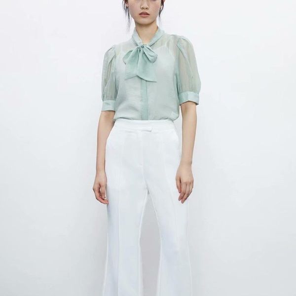 summer fashion lace up bow blouse short sleeve elegant stand collar vacation shirts office lady women's blouses &, White
summer fashion lace up bow blouse short sleeve elegant stand collar vacation shirts office lady women's blouses &, White