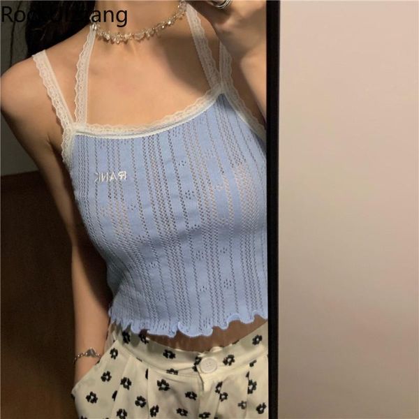 aesthetic lace spaghetti strap halter frill ruffles crop bodycon cute knit cropped summer sleeveless tee women korean women's tanks, White
aesthetic lace spaghetti strap halter frill ruffles crop bodycon cute knit cropped summer sleeveless tee women korean women's tanks, White