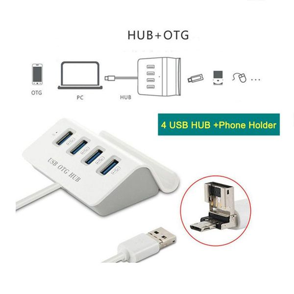 hubs micro usb 2.0 to 4 port otg hub 2 in 1 phone holder high speed multi splitter adapter
hubs micro usb 2.0 to 4 port otg hub 2 in 1 phone holder high speed multi splitter adapter