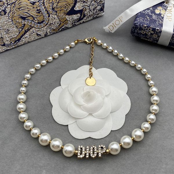 designer jewelry new letter size pearl necklace women's family style choker collar necklace, Silver
designer jewelry new letter size pearl necklace women's family style choker collar necklace, Silver