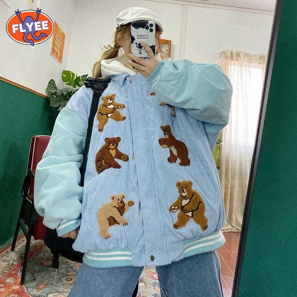 women's jackets baseball jacket bear embroidery color block kawaii pink harajuku oversized coats hip hop plus size, Black;brown
women's jackets baseball jacket bear embroidery color block kawaii pink harajuku oversized coats hip hop plus size, Black;brown