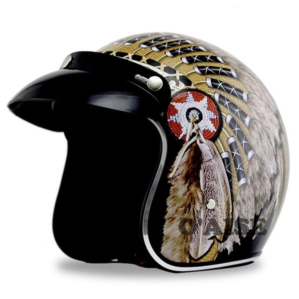dot motorcycle helmet half open face indian feather print cruiser scooter casque tk60
dot motorcycle helmet half open face indian feather print cruiser scooter casque tk60