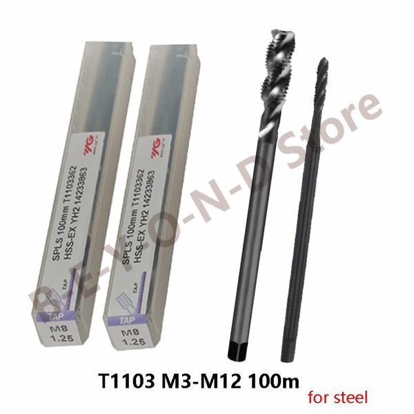 hand tools 5pcs original yg-1 t1103 taps m3*0.5 m5*0.8 m8*1.25 m10*1.5 m12*1.75 100mm machining of carbon steel and alloy tapping cnc
hand tools 5pcs original yg-1 t1103 taps m3*0.5 m5*0.8 m8*1.25 m10*1.5 m12*1.75 100mm machining of carbon steel and alloy tapping cnc