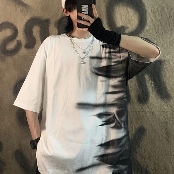 men's t-shirts man 2021 summer korean fashion tie-dye short-sleeved o-neck loose all-match student casual oversize, White;black
men's t-shirts man 2021 summer korean fashion tie-dye short-sleeved o-neck loose all-match student casual oversize, White;black