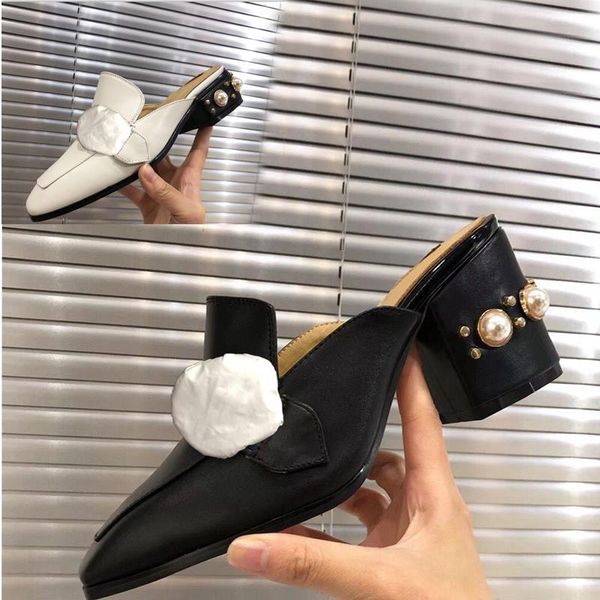 designer classic thick slippers heeled cowhide 100% leather women sandals metal woman shoe lazy beach baotou high heels pearl soft oxgbr, Black
designer classic thick slippers heeled cowhide 100% leather women sandals metal woman shoe lazy beach baotou high heels pearl soft oxgbr, Black