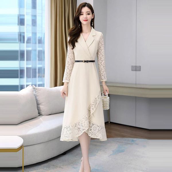 casual dresses office ladies slim lace ruffles dress women plus size 4xl elegant hollow out long sleeve party fashion sashes a-line, Black;gray
casual dresses office ladies slim lace ruffles dress women plus size 4xl elegant hollow out long sleeve party fashion sashes a-line, Black;gray