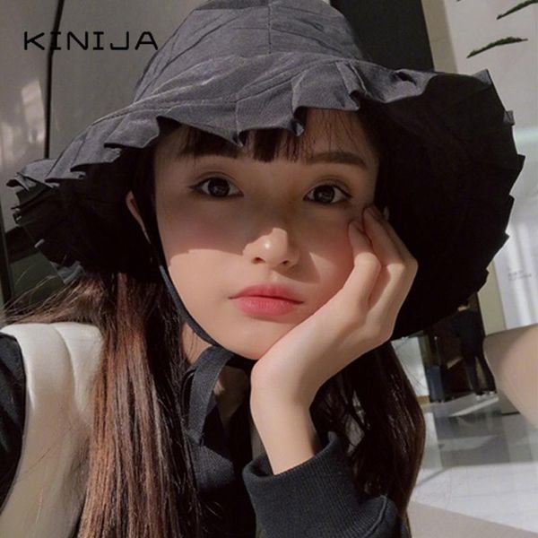 summer girl leisure literature art fisherman sunshade cap with soft sister lotus leaf side panama bucket harajuku sun hat wide brim hats, Blue;gray
summer girl leisure literature art fisherman sunshade cap with soft sister lotus leaf side panama bucket harajuku sun hat wide brim hats, Blue;gray