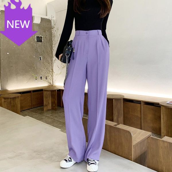 pleated wide leg pants for female fashion 2021 summer clothing casual full length high waist loose women's & capris, Black;white
pleated wide leg pants for female fashion 2021 summer clothing casual full length high waist loose women's & capris, Black;white