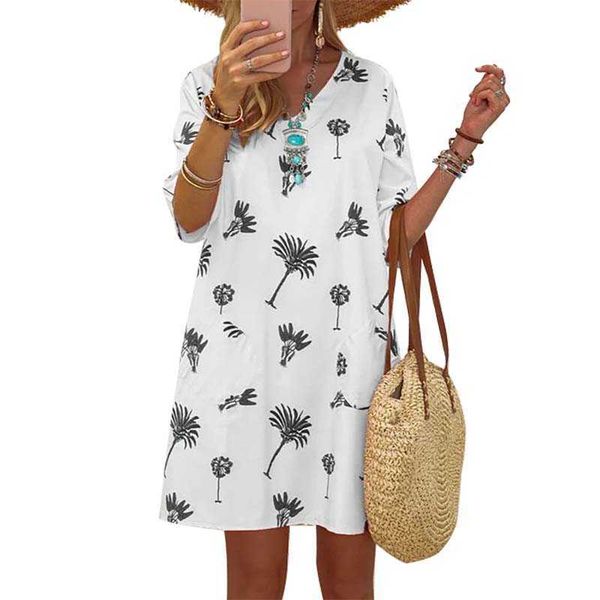 plants print v neck half sleeve casual dress women summer loose oversized boho streetwear beach above knee length dresses 210608, Black;gray
plants print v neck half sleeve casual dress women summer loose oversized boho streetwear beach above knee length dresses 210608, Black;gray