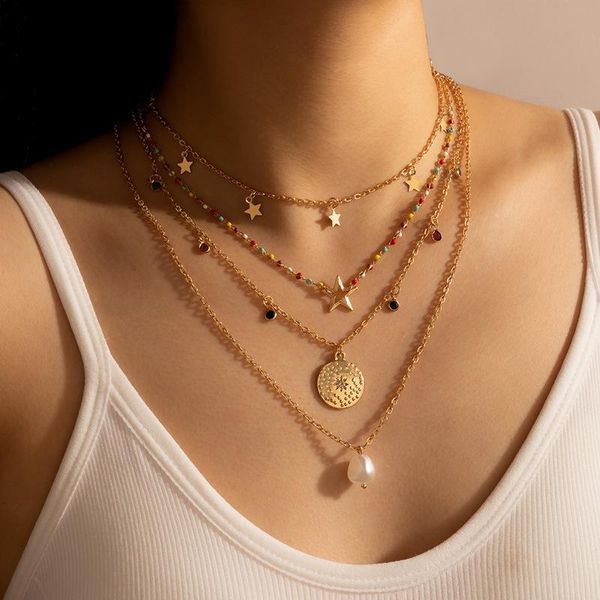pendant necklaces cute gold color chain evil eye choker necklace women colorful bead punk bohemian jewelry gift collier, Silver
pendant necklaces cute gold color chain evil eye choker necklace women colorful bead punk bohemian jewelry gift collier, Silver