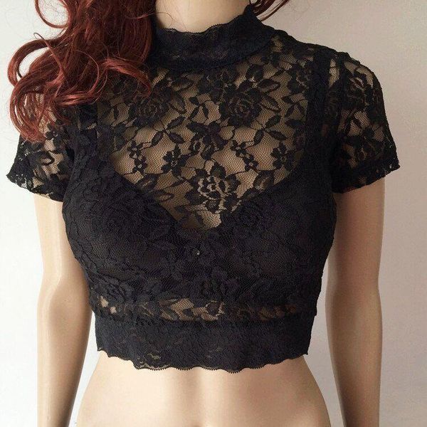 women's blouses & shirts asian size s-4xl women lace shirt ruffled mesh see-through long black blouse short style, White
women's blouses & shirts asian size s-4xl women lace shirt ruffled mesh see-through long black blouse short style, White