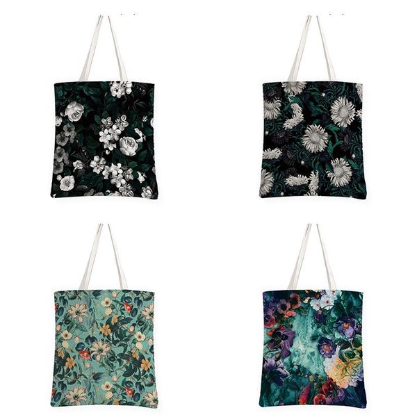 storage bags black flower print female shopping canvas bag tote casual large-capacity women travel shoulder eco reusable handbag
storage bags black flower print female shopping canvas bag tote casual large-capacity women travel shoulder eco reusable handbag