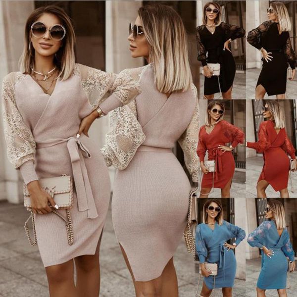 casual dresses autumn womens dress v-neck knitted lace long sleeve slim fit ladies party, Black;gray
casual dresses autumn womens dress v-neck knitted lace long sleeve slim fit ladies party, Black;gray
