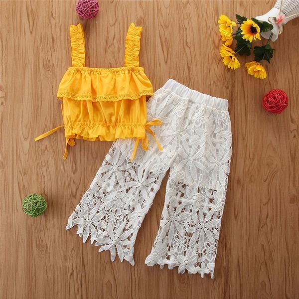 little girl outfits summer fashion solid tank decorated botton long lace troures 2 pcs 6t childrens clothes, White
little girl outfits summer fashion solid tank decorated botton long lace troures 2 pcs 6t childrens clothes, White