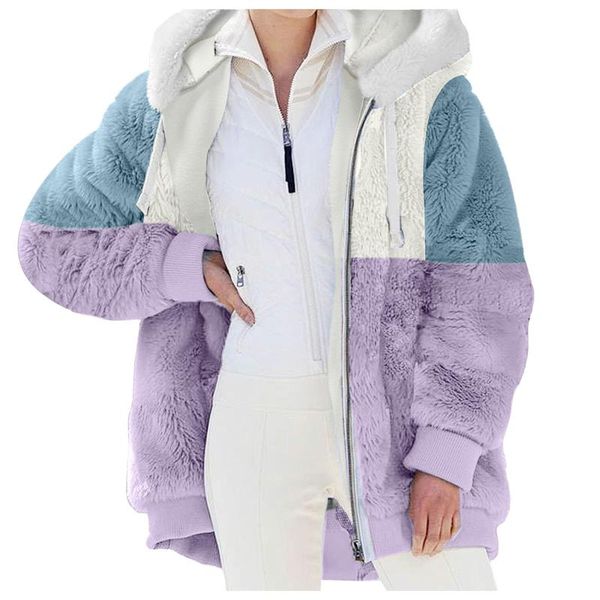 women's jackets women stitching hooded artificial wool coat fluffy autumn winter warm coats long sleeve streetwear outwear, Black;brown
women's jackets women stitching hooded artificial wool coat fluffy autumn winter warm coats long sleeve streetwear outwear, Black;brown