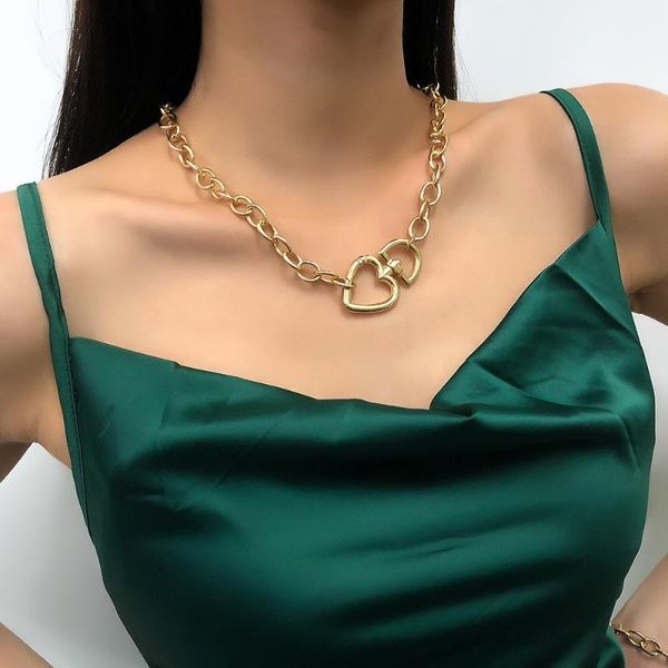 chains fashion gold color punk necklace for women heart choker long pendants necklaces geometric vintage jewelry, Silver
chains fashion gold color punk necklace for women heart choker long pendants necklaces geometric vintage jewelry, Silver
