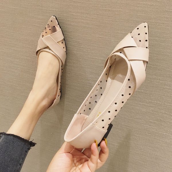 air mesh patchwork pu bow-tie ballerina flats shoes women polka dot pointed toe loafers breathable cut-out shallow ballet shoes1, Black
air mesh patchwork pu bow-tie ballerina flats shoes women polka dot pointed toe loafers breathable cut-out shallow ballet shoes1, Black
