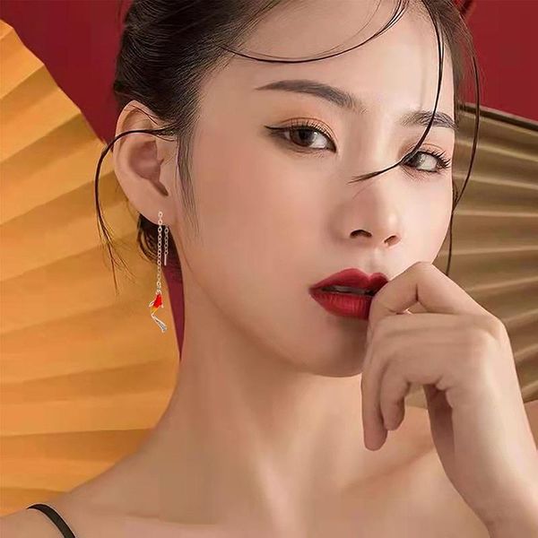 dangle & chandelier good luck koi ear line lucky red goldfish 925 sterling silver drop earrings for women korean fashion jewelry trendy gift
dangle & chandelier good luck koi ear line lucky red goldfish 925 sterling silver drop earrings for women korean fashion jewelry trendy gift