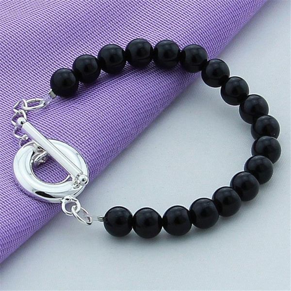 beaded, strands 925 silver 8mm blackround bead to-claspcharm bracelet for women men trendy fashion jewelry engagement birthday, Black
beaded, strands 925 silver 8mm blackround bead to-claspcharm bracelet for women men trendy fashion jewelry engagement birthday, Black