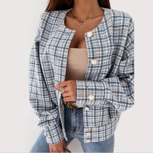 women's jackets autumn women elegant plaid long sleeve button coats female casual office street slim outwear, Black;brown
women's jackets autumn women elegant plaid long sleeve button coats female casual office street slim outwear, Black;brown