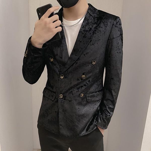men's suits & blazers men blazer korean fashion trend double breasted jacket party nightclub business casual coat singer groom suit mal, White;black
men's suits & blazers men blazer korean fashion trend double breasted jacket party nightclub business casual coat singer groom suit mal, White;black