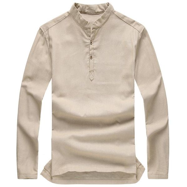 men's casual shirts quality fashion pullover shirt long sleeve linen stand mandarin collarless for men camisas manga longa, White;black
men's casual shirts quality fashion pullover shirt long sleeve linen stand mandarin collarless for men camisas manga longa, White;black
