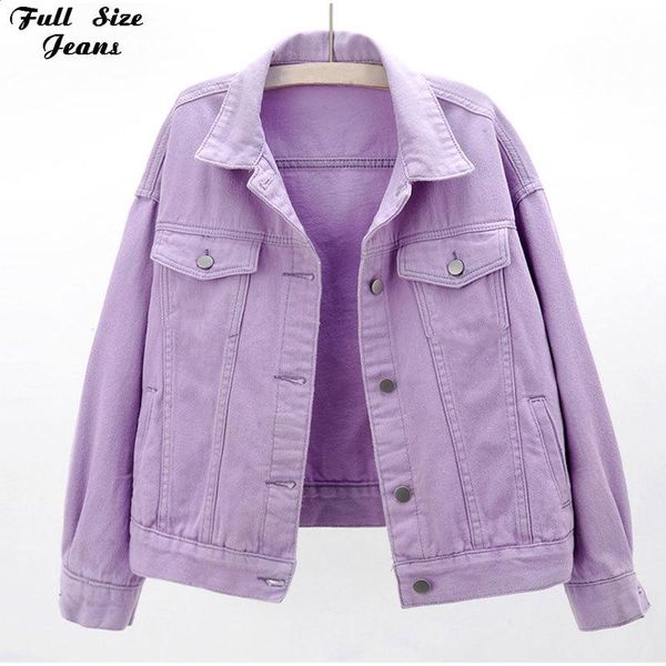 women plus size candy color loose short bomber jeans jackets 5xl casual purple student denim coats korean chi basic outfits women's, Black;brown
women plus size candy color loose short bomber jeans jackets 5xl casual purple student denim coats korean chi basic outfits women's, Black;brown