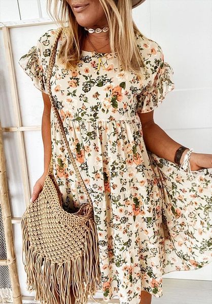 summer casual short mini women dress sleeve boho beach floral printed pattern o collar loose holiday style ladies, Black;gray
summer casual short mini women dress sleeve boho beach floral printed pattern o collar loose holiday style ladies, Black;gray