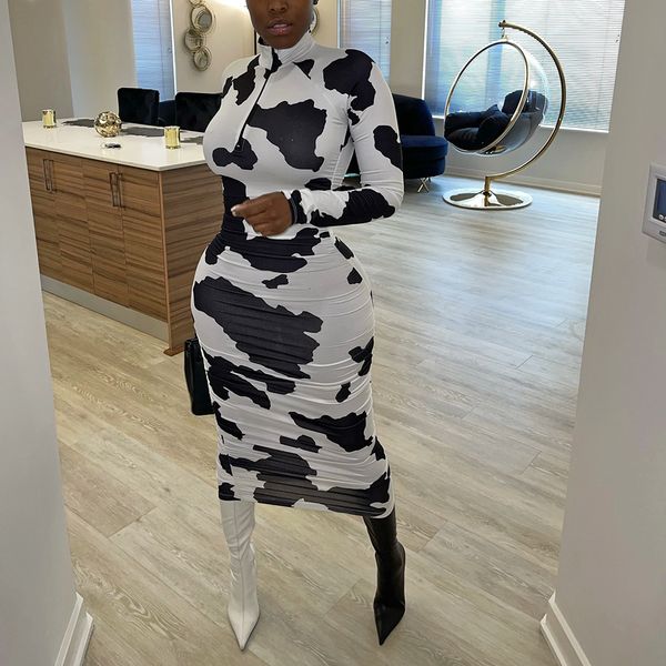 cow print women skinny maxi dresses long sleeve zipper spring 2021 fashion clubwear bodycon long dress female clothing, Black;white
cow print women skinny maxi dresses long sleeve zipper spring 2021 fashion clubwear bodycon long dress female clothing, Black;white