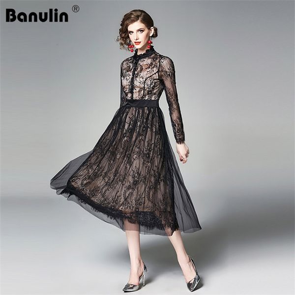self portrait runway women dress autumn fashion elegant long sleeve lace hollow out patchwork female midi calf party 210603, Black;gray
self portrait runway women dress autumn fashion elegant long sleeve lace hollow out patchwork female midi calf party 210603, Black;gray