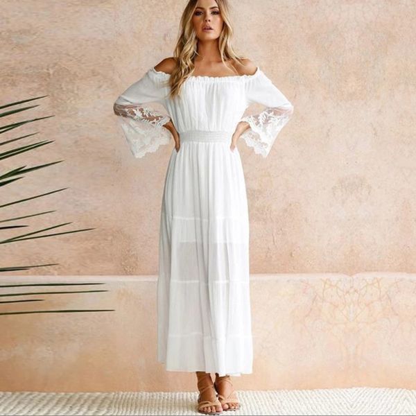 2021teelynn long boho dress white off the shoulder beach sundress flare long sleeve splice lace women dresses summer vestidos, Black;gray
2021teelynn long boho dress white off the shoulder beach sundress flare long sleeve splice lace women dresses summer vestidos, Black;gray