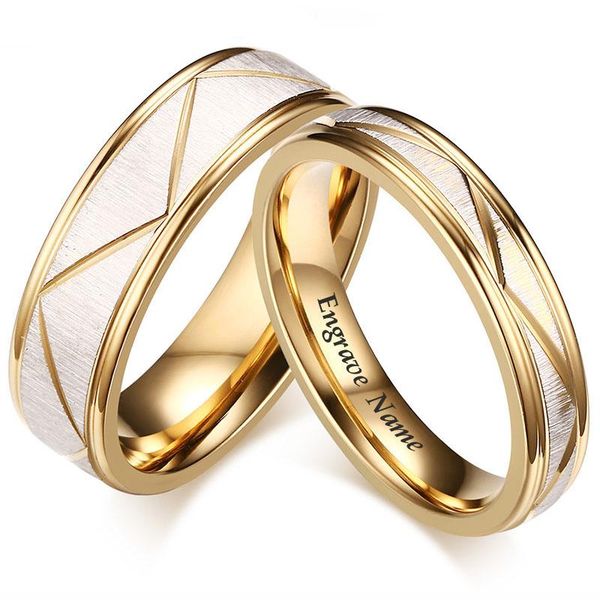 wedding rings engrave name romantic for lover customized stainless steel couple engagement party jewelry, Slivery;golden
wedding rings engrave name romantic for lover customized stainless steel couple engagement party jewelry, Slivery;golden