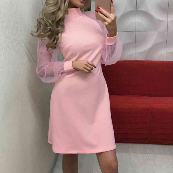 autumn spring pearl beading mesh women dress sleeve long a line mini party, Black;gray
autumn spring pearl beading mesh women dress sleeve long a line mini party, Black;gray