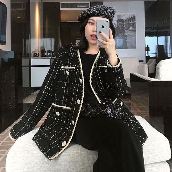 hstar 2021 fashion women fragrance long sleeve wool coat lady vintage cardigan black woolen jacket female tweed coats women's jackets, Black;brown
hstar 2021 fashion women fragrance long sleeve wool coat lady vintage cardigan black woolen jacket female tweed coats women's jackets, Black;brown