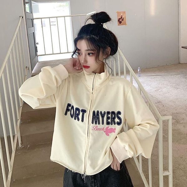 women's hoodies & sweatshirts y2k autumn jacket letters embroidery stand-neck long sleeve zipper-front casual coat for girls, Black
women's hoodies & sweatshirts y2k autumn jacket letters embroidery stand-neck long sleeve zipper-front casual coat for girls, Black