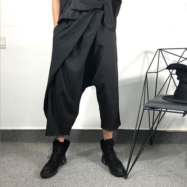 men's pants spring and autumn men's irregular asymmetrical design loose casual solid color tide brand diagonal fold straight, Black
men's pants spring and autumn men's irregular asymmetrical design loose casual solid color tide brand diagonal fold straight, Black