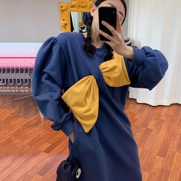 casual dresses autumn loose contrast o neck bow split hoodies dress lantern sleeve patchwork fashion streetwear vintage robe vestidos, Black;gray
casual dresses autumn loose contrast o neck bow split hoodies dress lantern sleeve patchwork fashion streetwear vintage robe vestidos, Black;gray