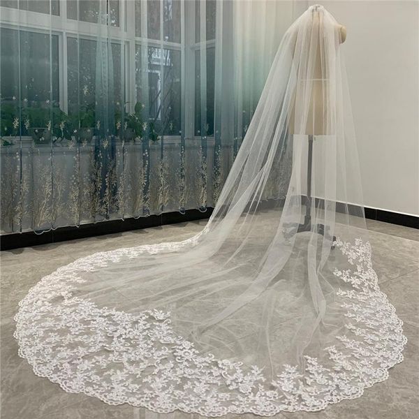 bridal veils lace veil with comb white ivory appliques elegant wedding accessories headpiece for brides long cathedral 5 metres, Black
bridal veils lace veil with comb white ivory appliques elegant wedding accessories headpiece for brides long cathedral 5 metres, Black