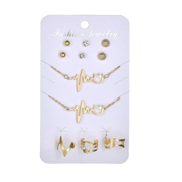 earrings & necklace misscycy 2021 gold color ecg necklae ring bracelet rhinestone for women jewelry sets punk style, Silver
earrings & necklace misscycy 2021 gold color ecg necklae ring bracelet rhinestone for women jewelry sets punk style, Silver