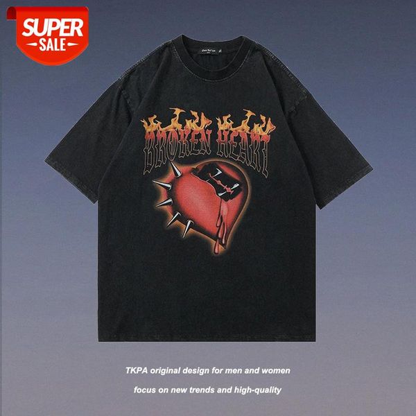 t shirt retro washed old flame love print short-sleeved loose oversize hip-hop for men and women #sg7l, White;black
t shirt retro washed old flame love print short-sleeved loose oversize hip-hop for men and women #sg7l, White;black