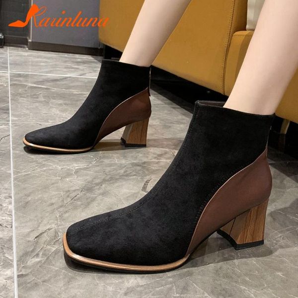 boots women's 2021 arrival wholesale shoes flock patchwork square toe spike heels ankle mixed color female, Black
boots women's 2021 arrival wholesale shoes flock patchwork square toe spike heels ankle mixed color female, Black