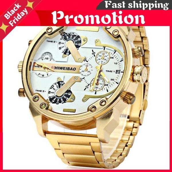 wristwatches men watches double quartz movt gold watch big dial brand sport military relogio masculino, Slivery;brown
wristwatches men watches double quartz movt gold watch big dial brand sport military relogio masculino, Slivery;brown
