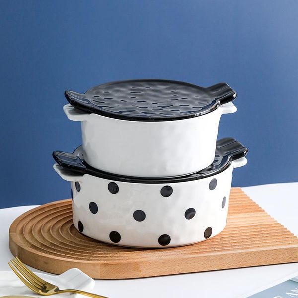 bowls polka dot double ear bowl ceramic single cute dessert creative household fruit salad baking oven with lid
bowls polka dot double ear bowl ceramic single cute dessert creative household fruit salad baking oven with lid